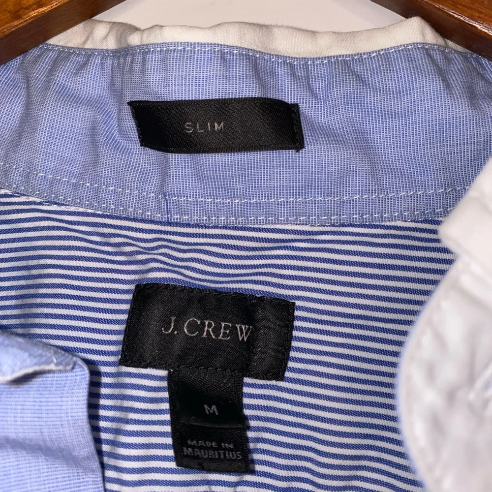 Jcrew multi pattern, Blue Striped Men's Shirt